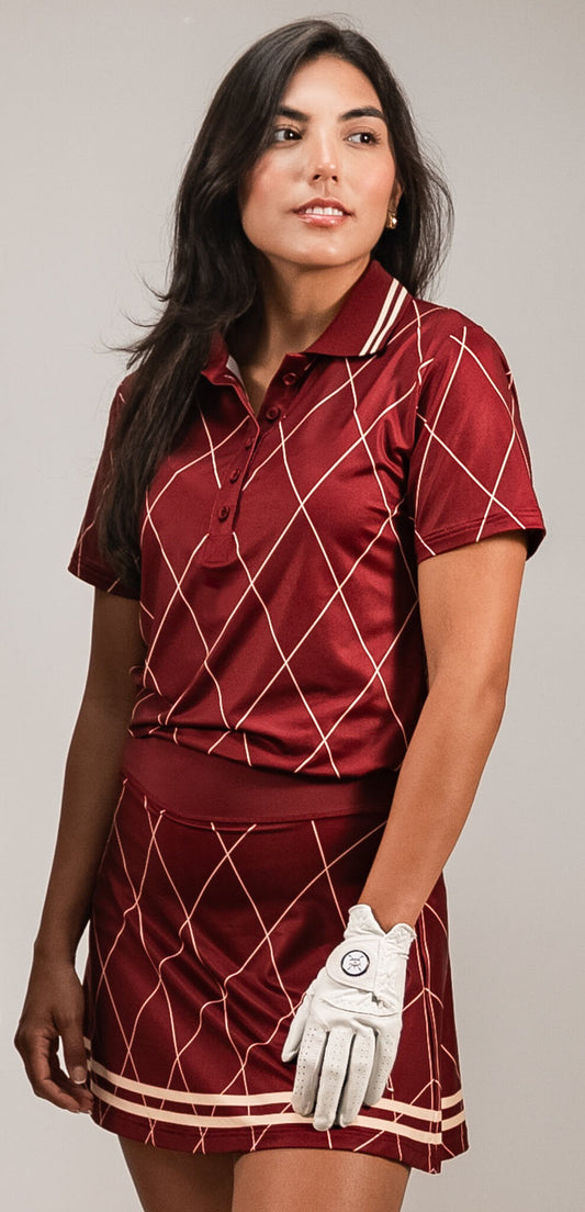 Sicilia Golf Polo - Maroon