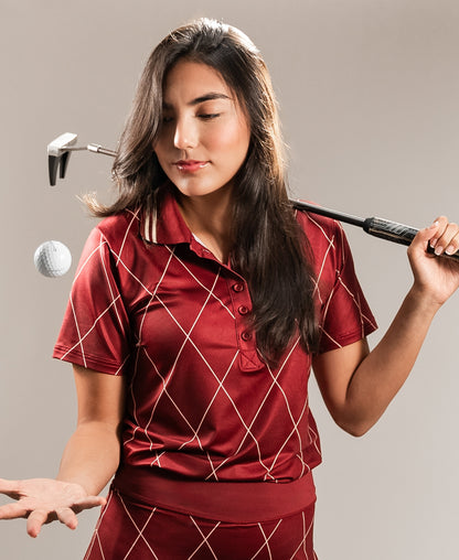 Sicilia Polo - Maroon: Style Meets Comfort on the Golf Course