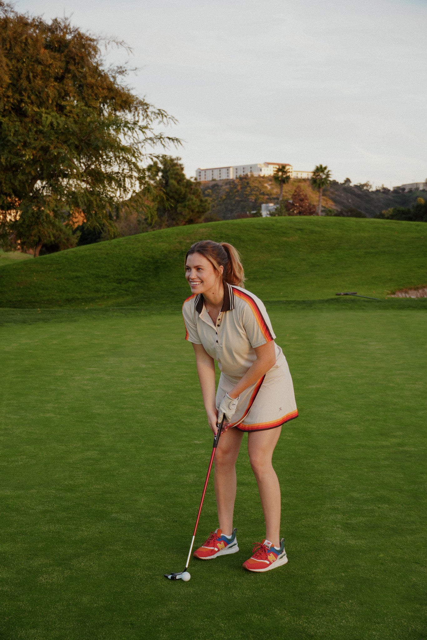 Loma Women's Golf Polo - Tan